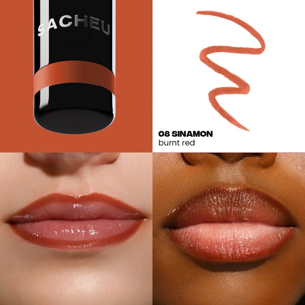 Sacheu 08 SINamon Peel-Off Lip Liner Stay-N- burnt red, vegan, transfer proof
